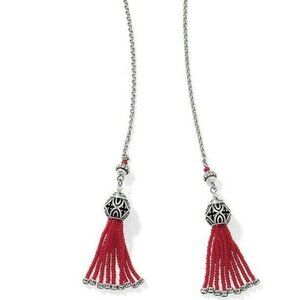 NWT Brighton BOHO ROOTS Lariat RED Bead Silver Necklace MSRP $88